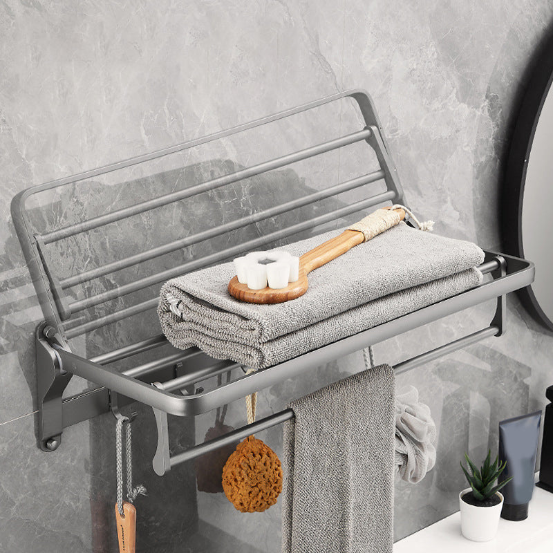 Avtoit | Gray 6/7-piece modern bathroom accessory set bathroom shelf/bath towel hooks/towel bar included
