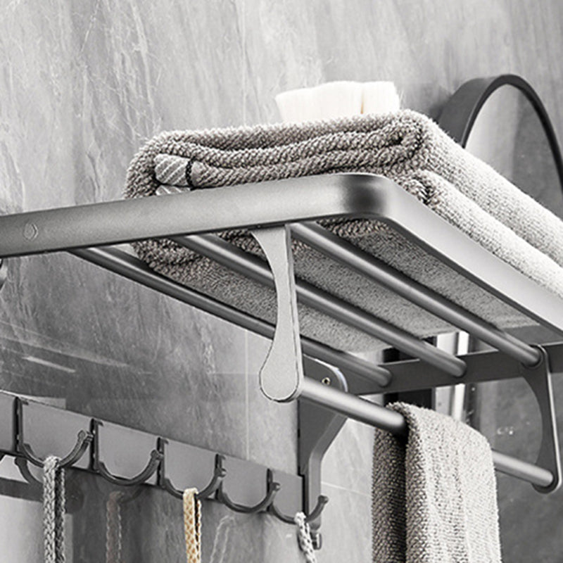 Avtoit | Gray 6/7-piece modern bathroom accessory set bathroom shelf/bath towel hooks/towel bar included