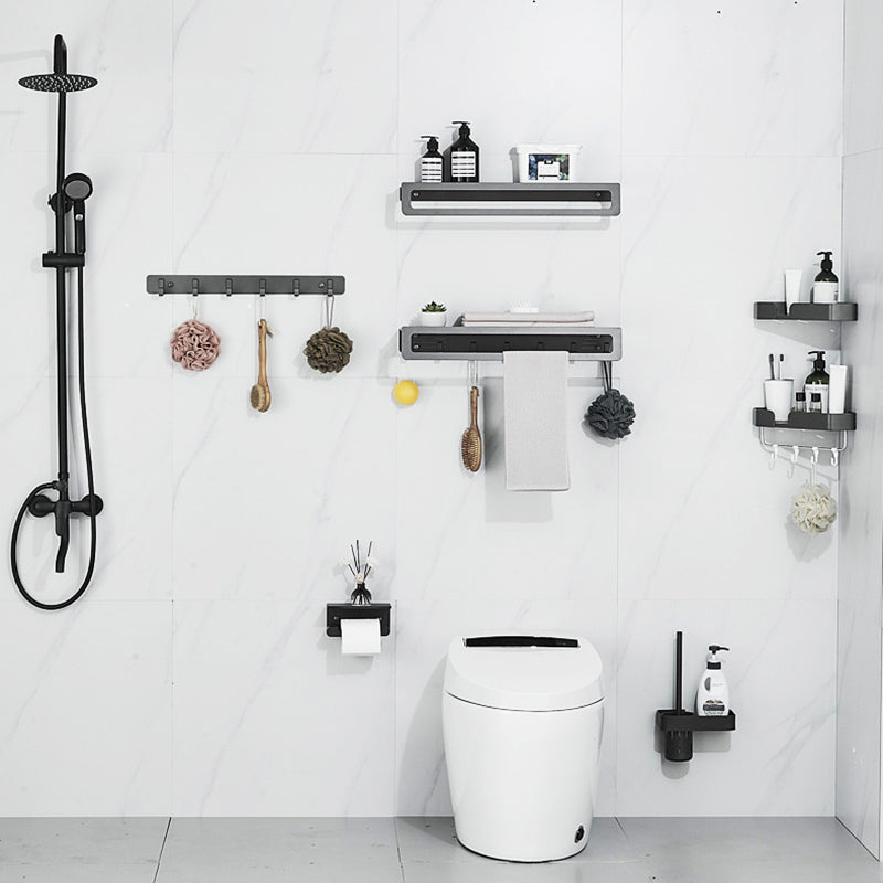Avtoit | 7-piece Bathroom Hardware Set Matte Black/Grey with Bath Shelf/Towel Holder/Bath Towel Hook