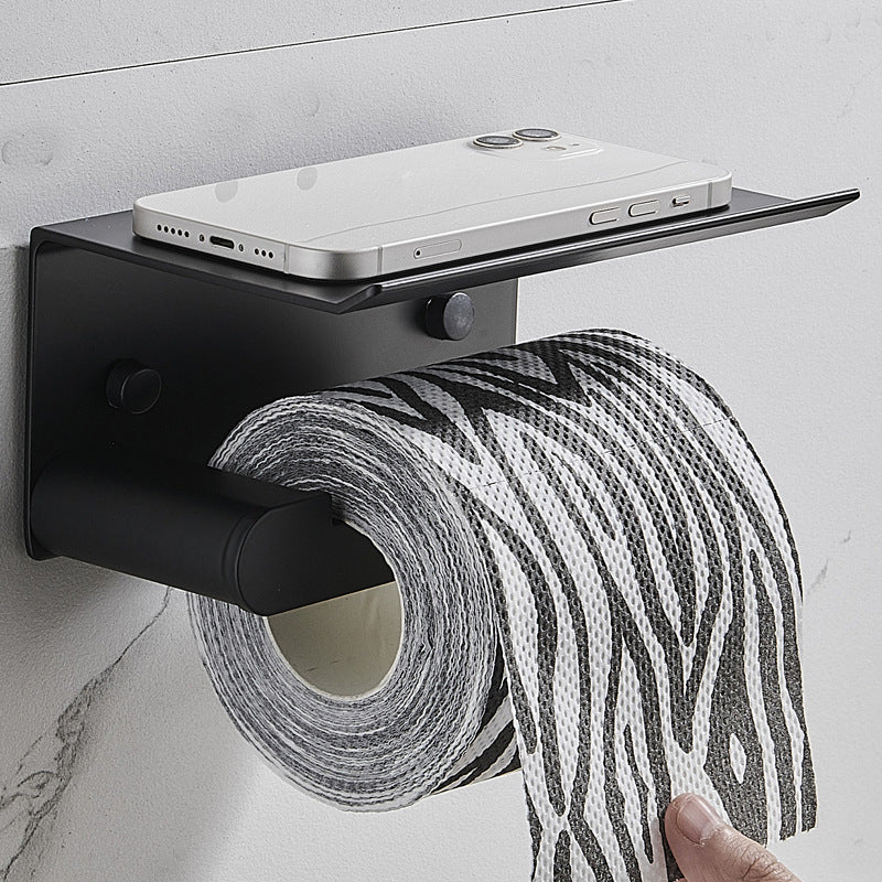 Avtoit | 7-piece Bathroom Hardware Set Matte Black/Grey with Bath Shelf/Towel Holder/Bath Towel Hook