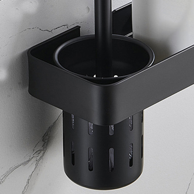 Avtoit | 7-piece bathroom hardware set matte black/gray with bath shelf/towel holder/bath towel hooks