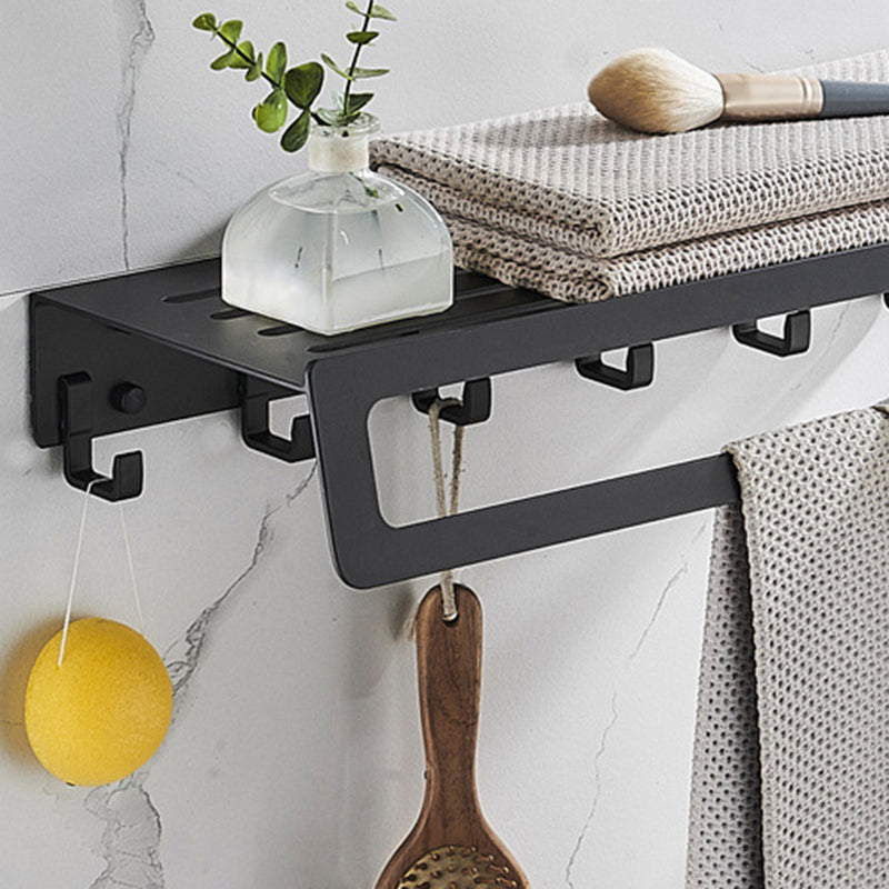 Avtoit | 7-piece bathroom hardware set matte black/gray with bath shelf/towel holder/bath towel hooks