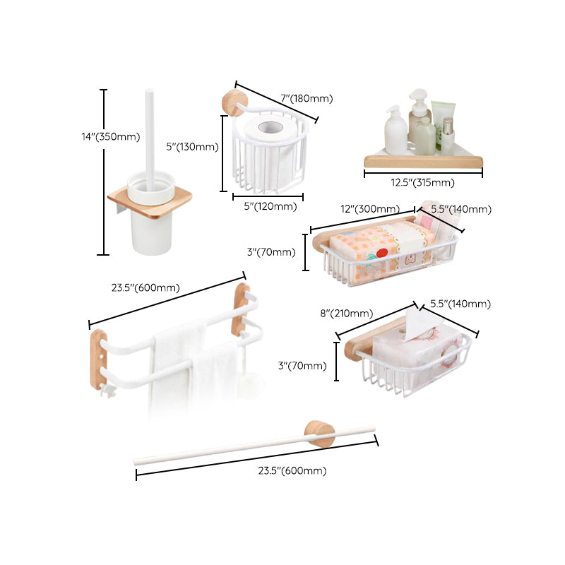 Avtoit | White Bathroom Set Solid Wood & Aluminum Bathroom Accessories Individually or as a Set