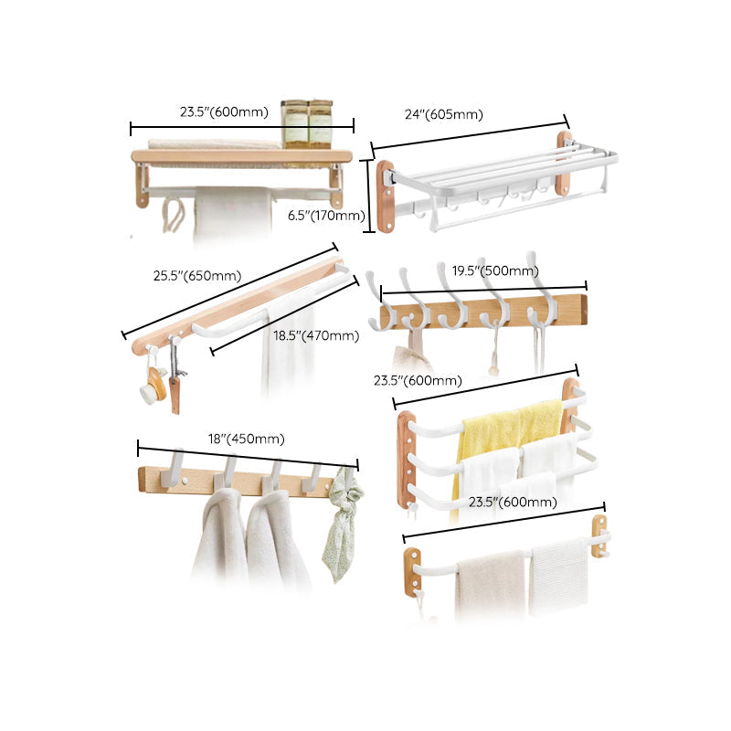 Avtoit | White Bathroom Set Solid Wood & Aluminum Bathroom Accessories Individually or as a Set
