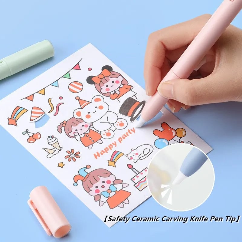 Avtoit | Mini Folding Pen Scissors Graving Knife for Kids