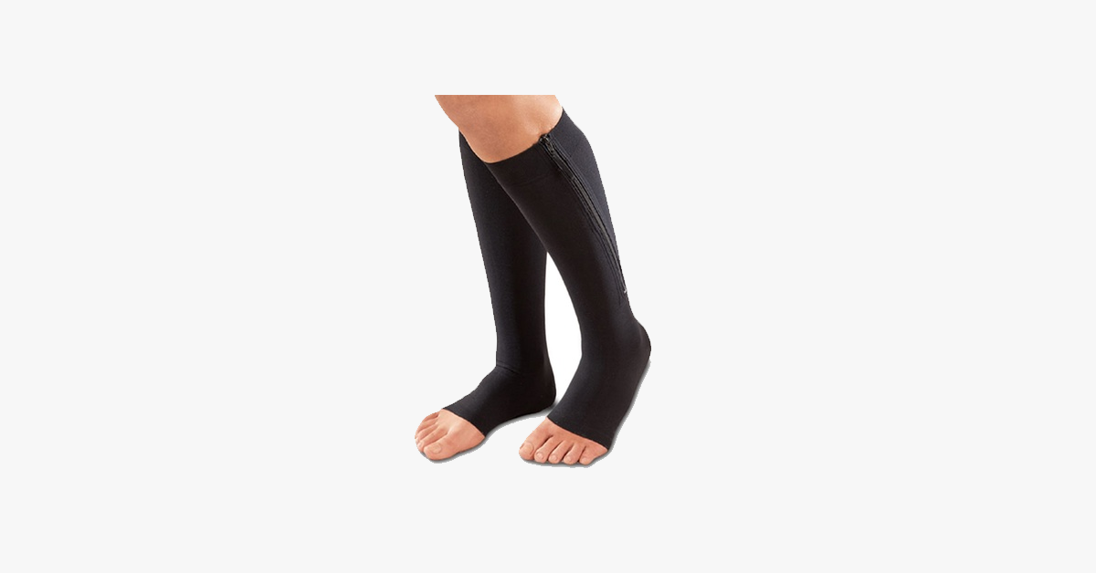 Avtoit | Unisex Zipper Compression Socks with Open Toe – Relaxation with Every Step!