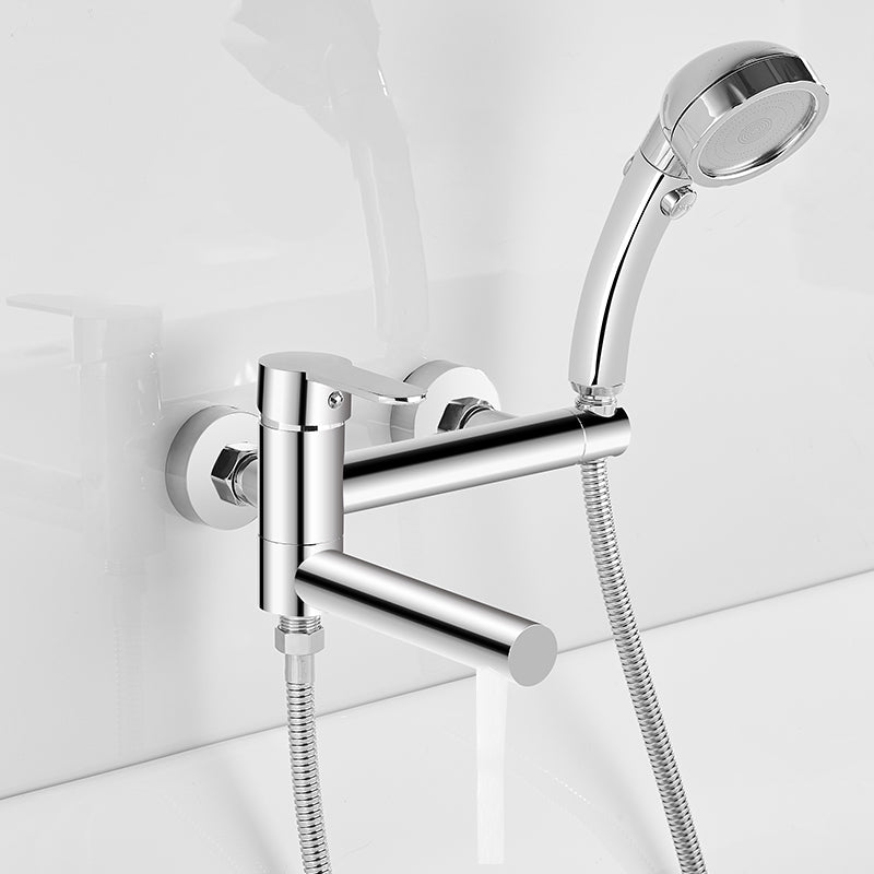 Avtoit | Wall-mounted metal swivel bathtub filler with single lever handle