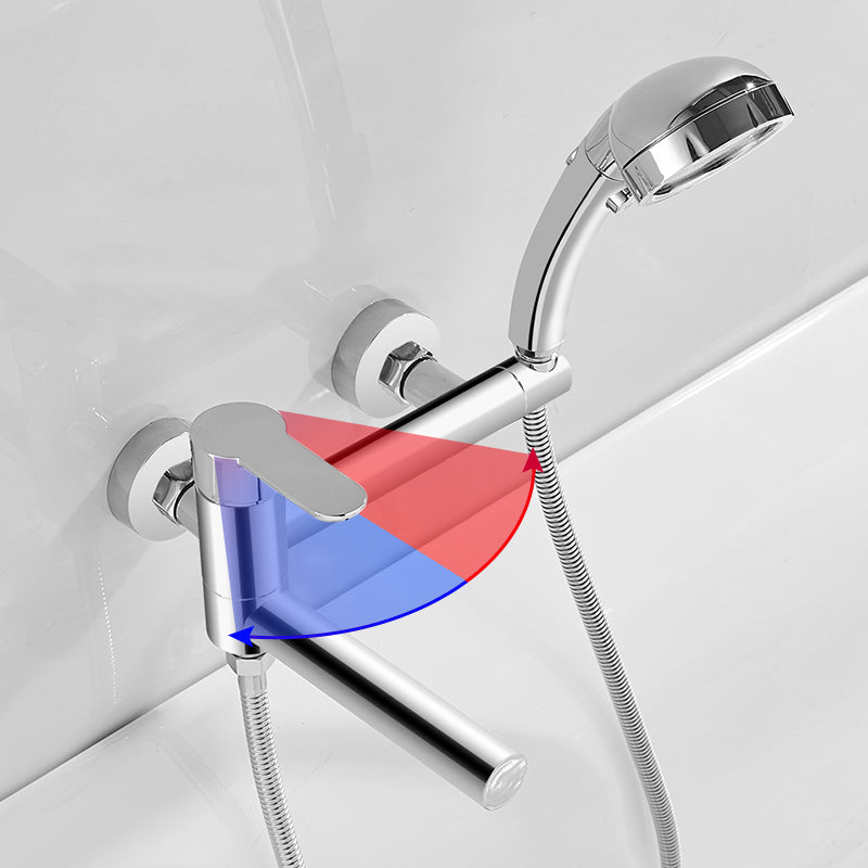 Avtoit | Wall-mounted metal swivel bathtub filler with single lever handle