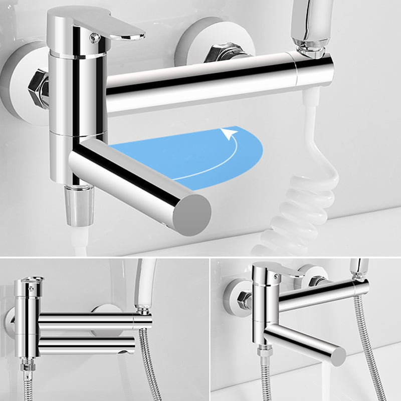 Avtoit | Wall-mounted metal swivel bathtub filler with single lever handle