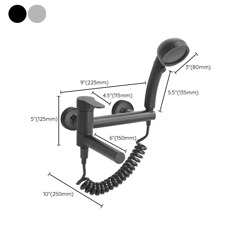 Avtoit | Wall-mounted metal swivel bathtub filler with single lever handle
