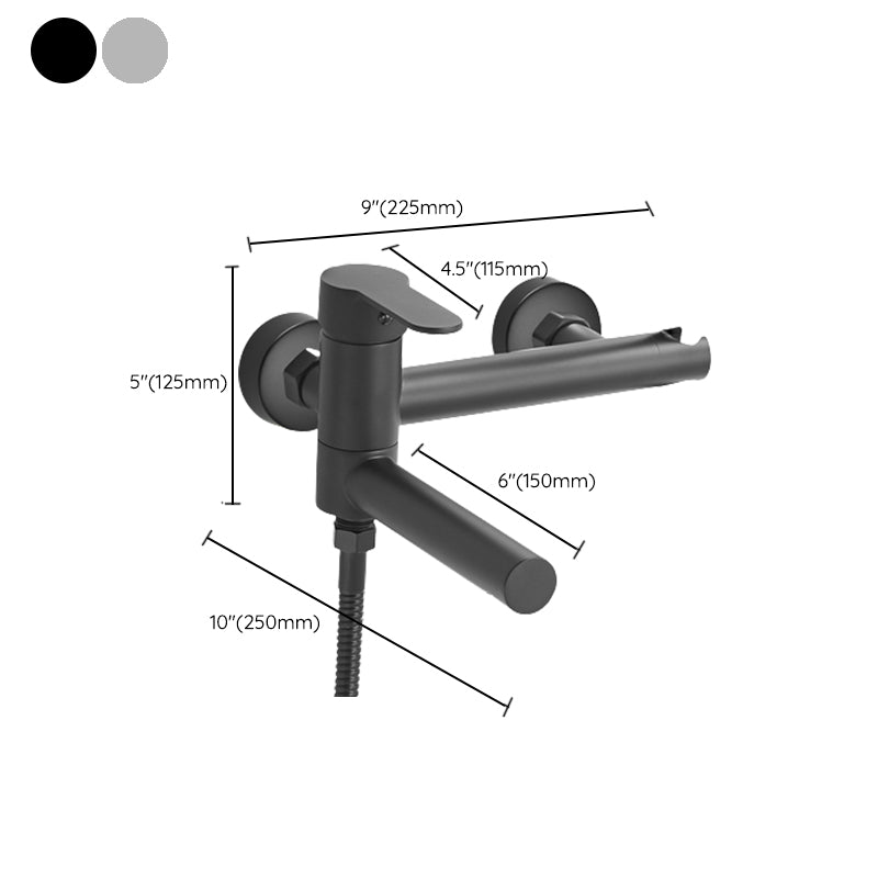Avtoit | Wall-mounted metal swivel bathtub filler with single lever handle