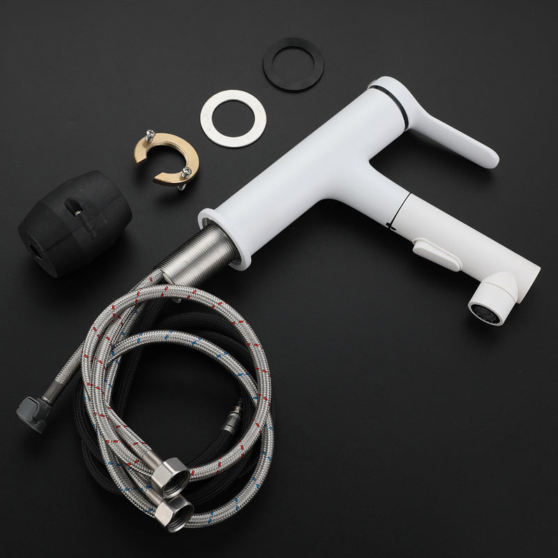 Avtoit | Modern Extendable Sink Faucet Bathroom Faucet Brass 1 Handle Sink Faucet with Water Hose