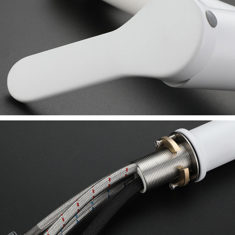 Avtoit | Modern Extendable Sink Faucet Bathroom Faucet Brass 1 Handle Sink Faucet with Water Hose