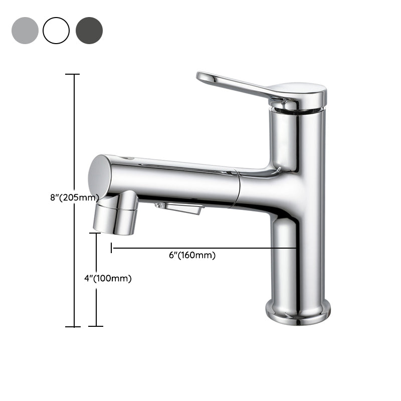 Avtoit | Modern Extendable Sink Faucet Bathroom Faucet Brass 1 Handle Sink Faucet with Water Hose
