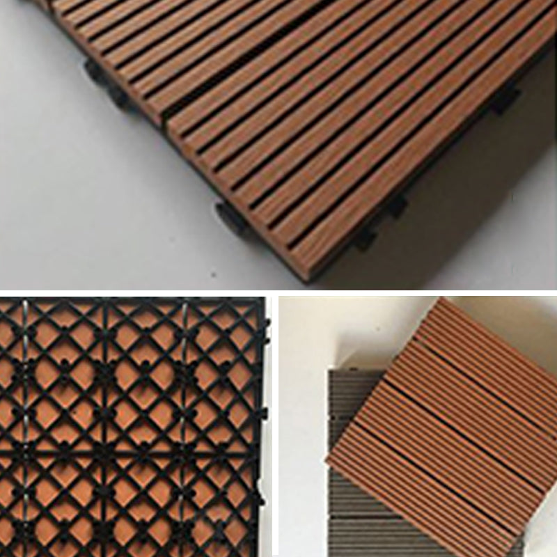 Avtoit | Contemporary Engineered Floor Tile Wire-Brushed Click-Lock Wood Floor for Patio Garden