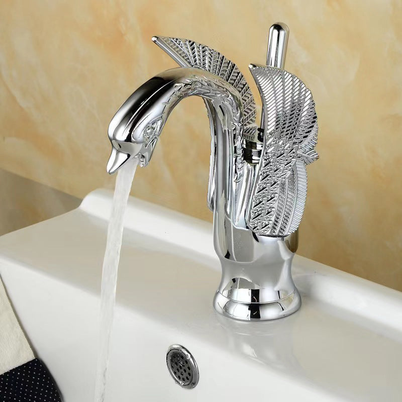 Avtoit | Full brass bathroom sink faucet hot and cold water single lever sink faucet
