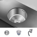 Avtoit | Round Stainless Steel Sink Built-in Sink with Basket Strainer