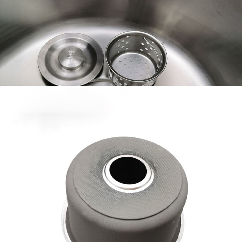 Avtoit | Round Stainless Steel Sink Built-in Sink with Basket Strainer