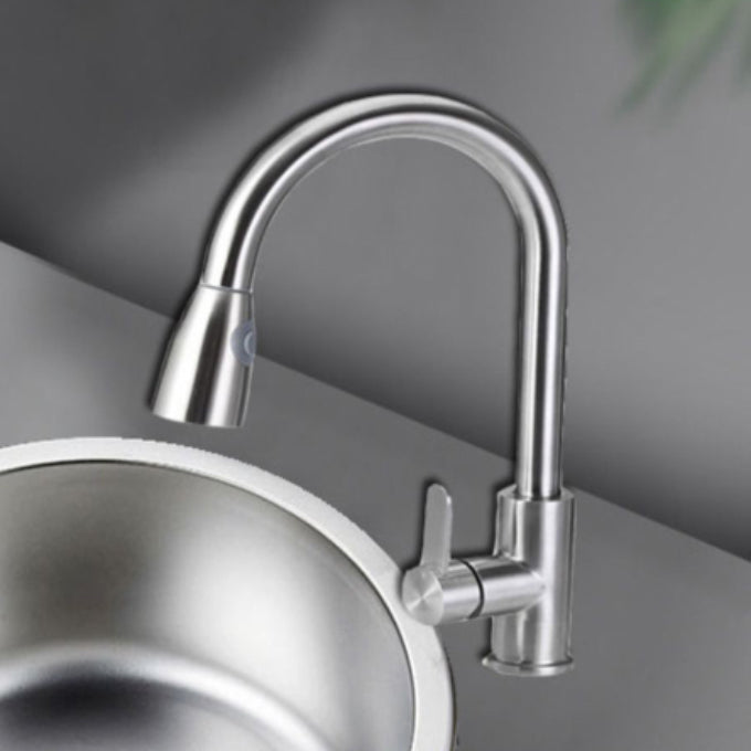 Avtoit | Round Stainless Steel Sink Built-in Sink with Basket Strainer