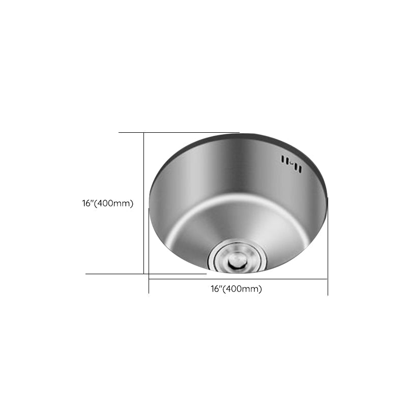 Avtoit | Round Stainless Steel Sink Built-in Sink with Basket Strainer