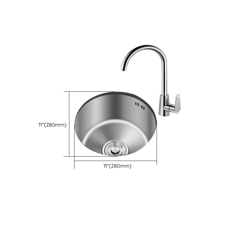 Avtoit | Round Stainless Steel Sink Built-in Sink with Basket Strainer