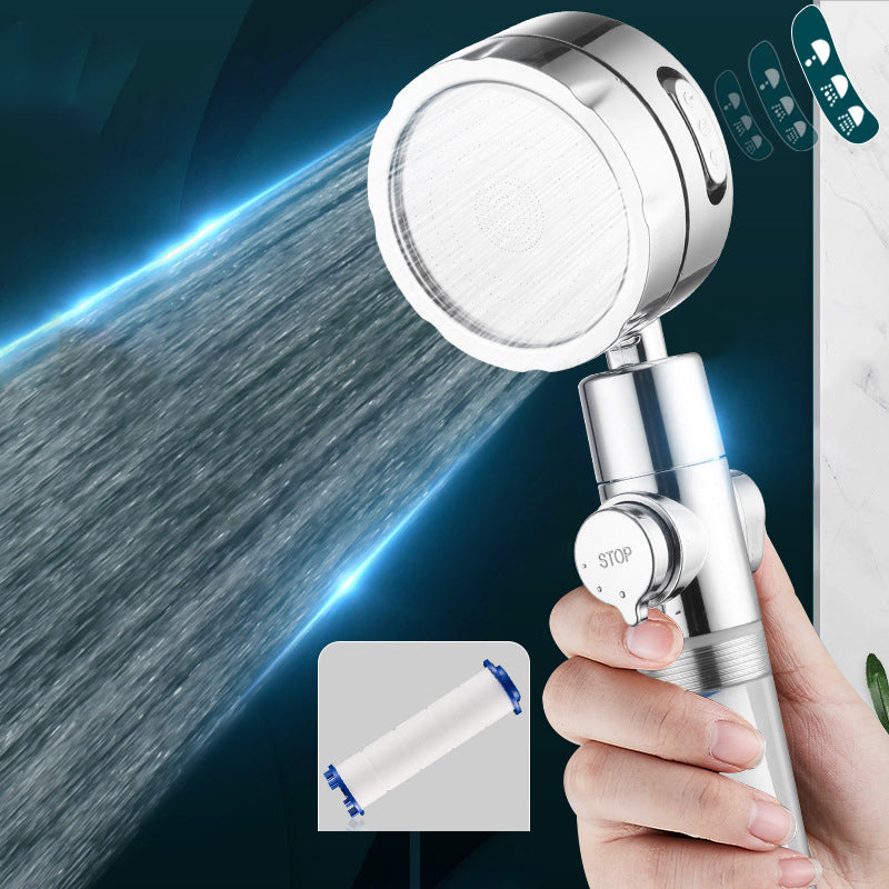 Avtoit | Adjustable Water Flow Showerhead Solid Color 3 Settings Round Handheld Shower