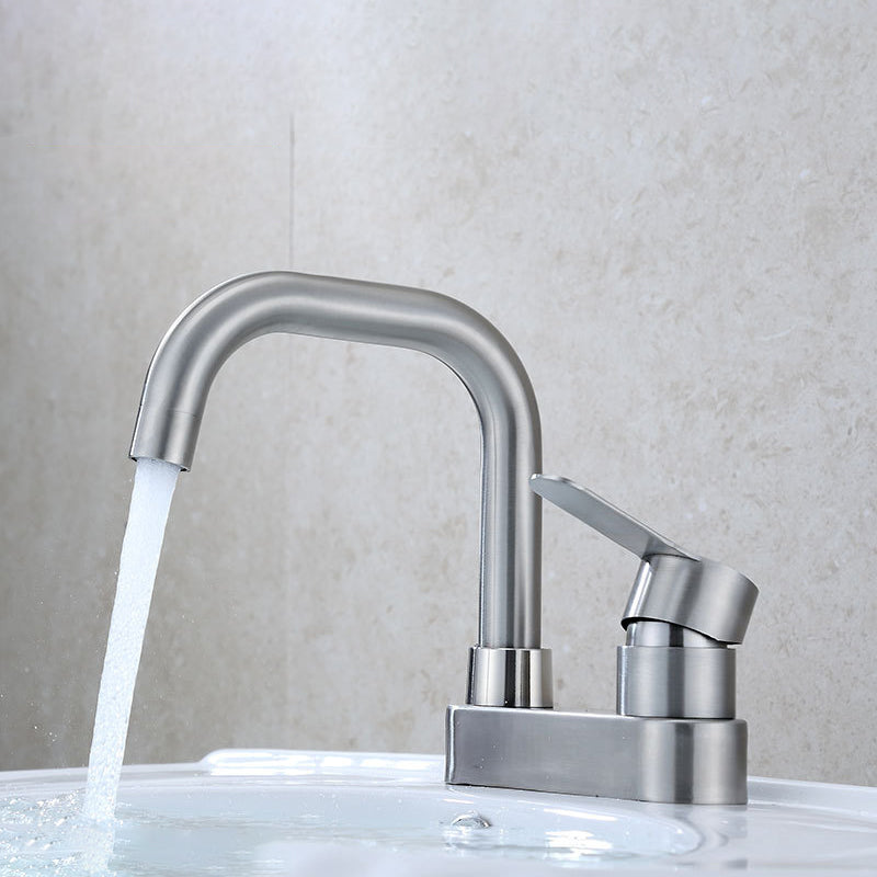 Avtoit | 304 stainless steel center faucet bathroom single handle hot and cold sink faucet