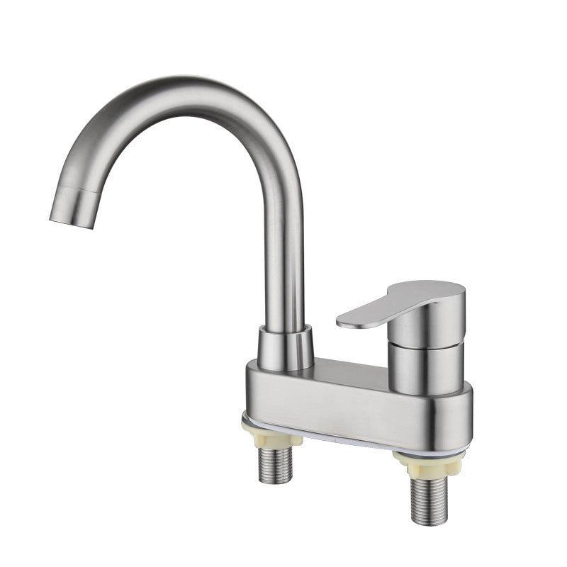 Avtoit | 304 stainless steel center faucet bathroom single handle hot and cold sink faucet