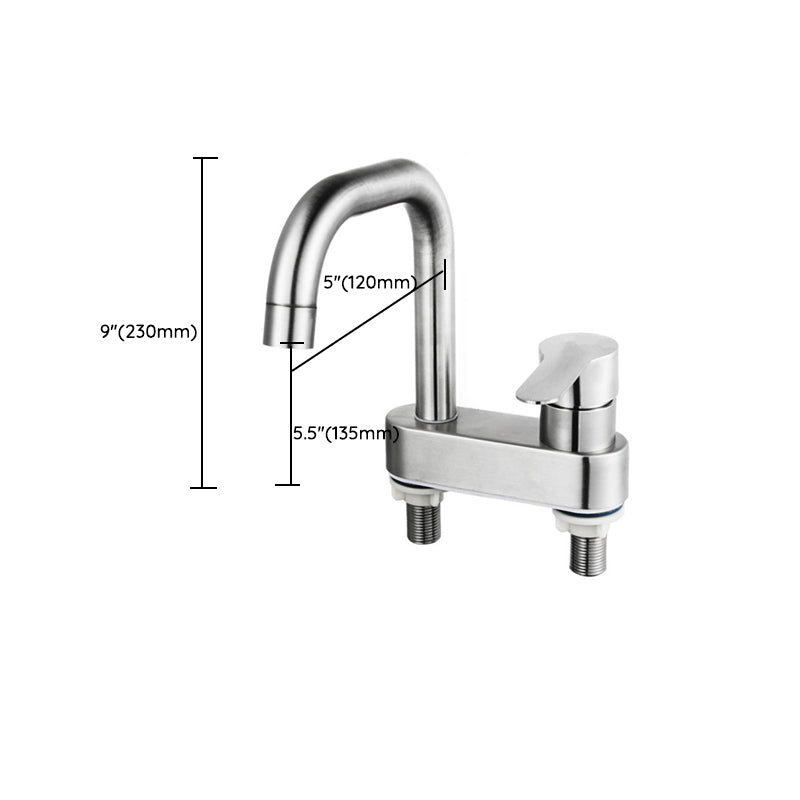 Avtoit | 304 stainless steel center faucet bathroom single handle hot and cold sink faucet