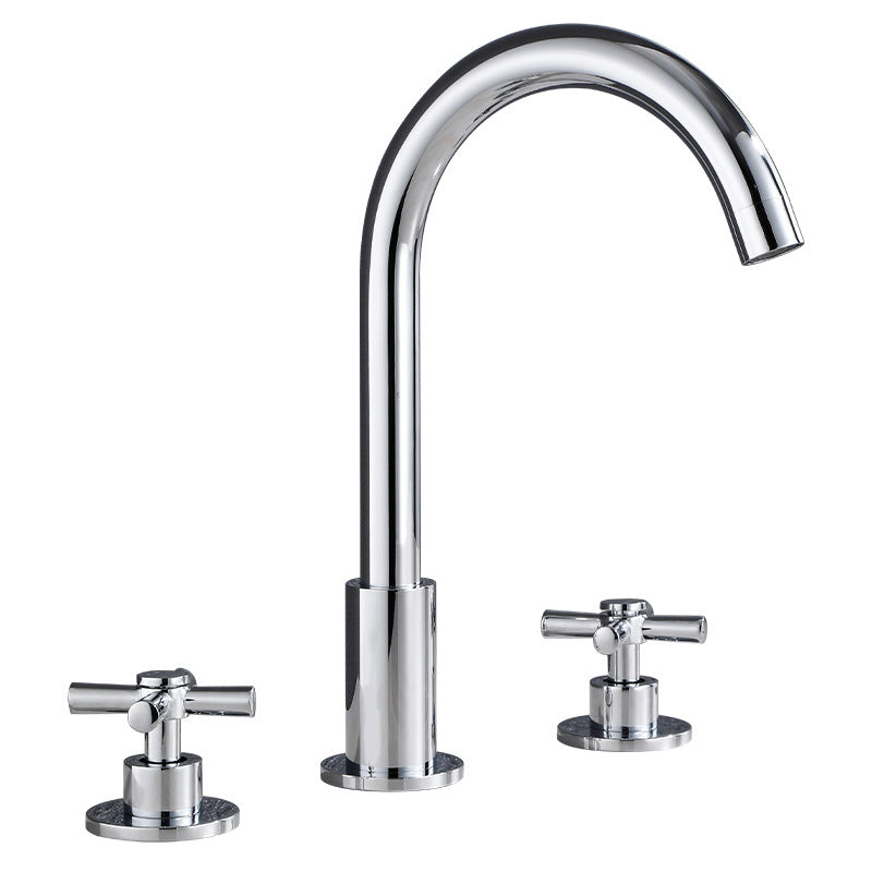 Avtoit | Goose Neck Bathroom Sink Faucet 2 Handles Hot and Cold Water Sink Faucet with Drain