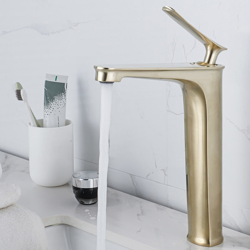 Avtoit | 1 Handle Solid Copper Bathroom Sink Faucet Nordic Modern Vanity Faucet with Drain