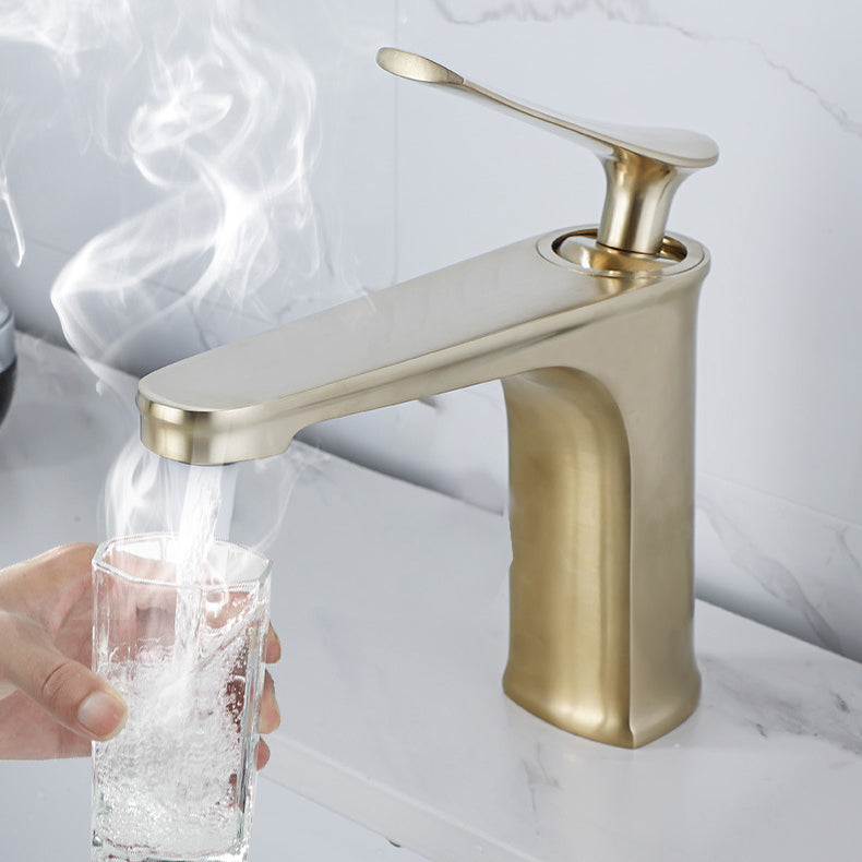 Avtoit | 1 Handle Solid Copper Bathroom Sink Faucet Nordic Modern Vanity Faucet with Drain