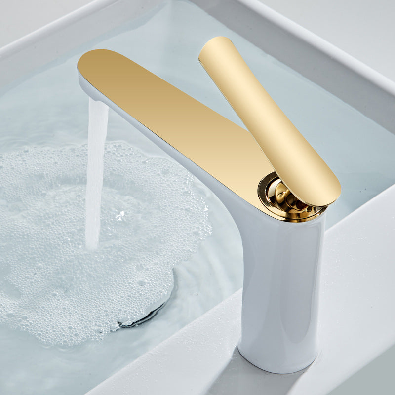 Avtoit | 1 Handle Solid Copper Bathroom Sink Faucet Nordic Modern Vanity Faucet with Drain