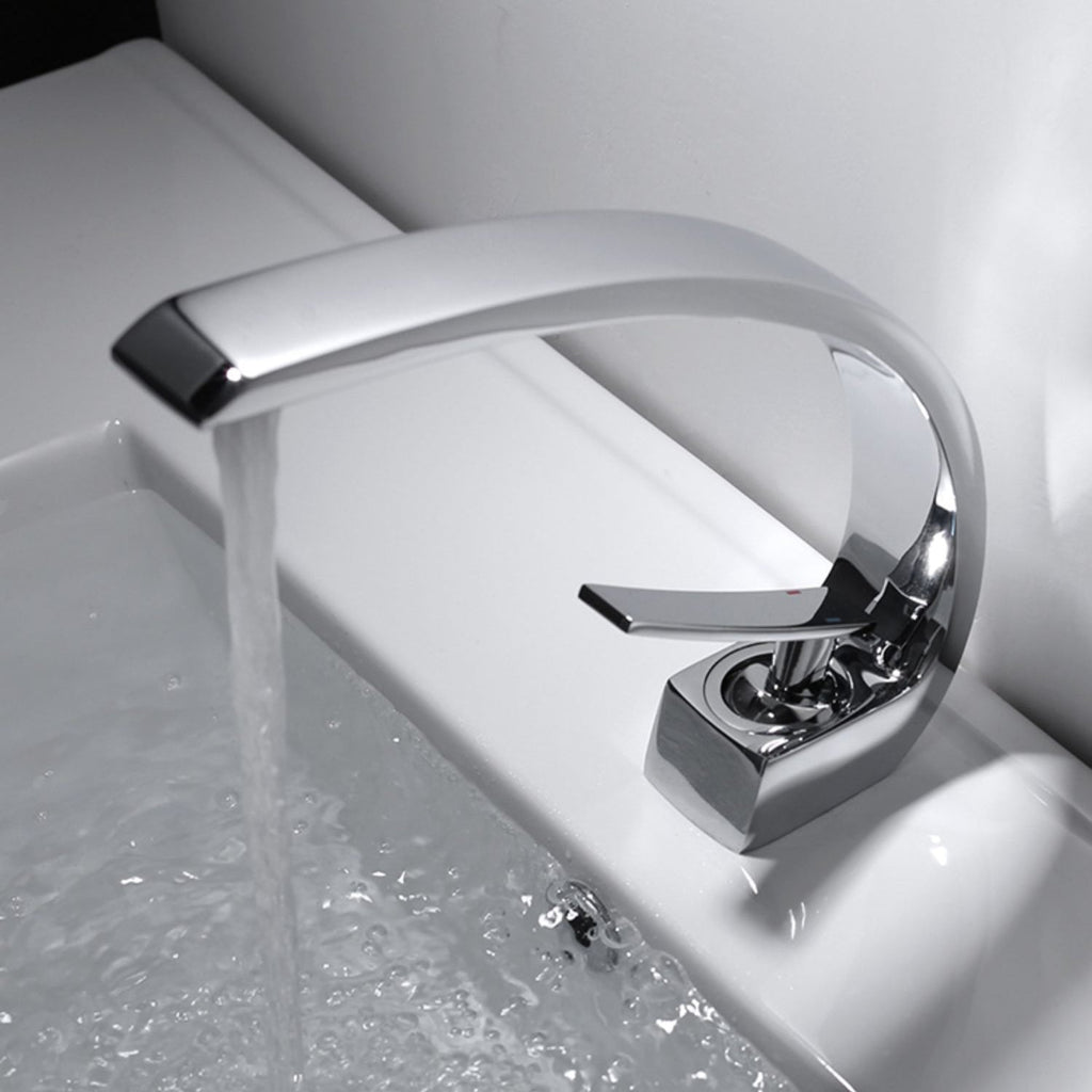Avtoit | Waterfall Spout Widespread Faucet Modern Lever Handles Faucet