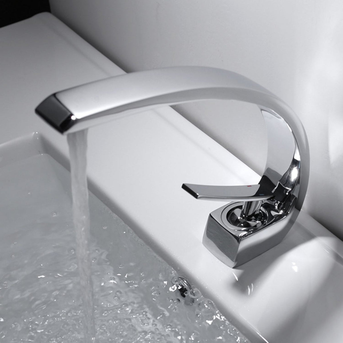 Avtoit | Waterfall Spout Widespread Faucet Modern Lever Handles Faucet