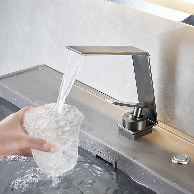 Avtoit | Metal Waterfall Spout Sink Faucet Lever Handles Vessel Sink Faucet
