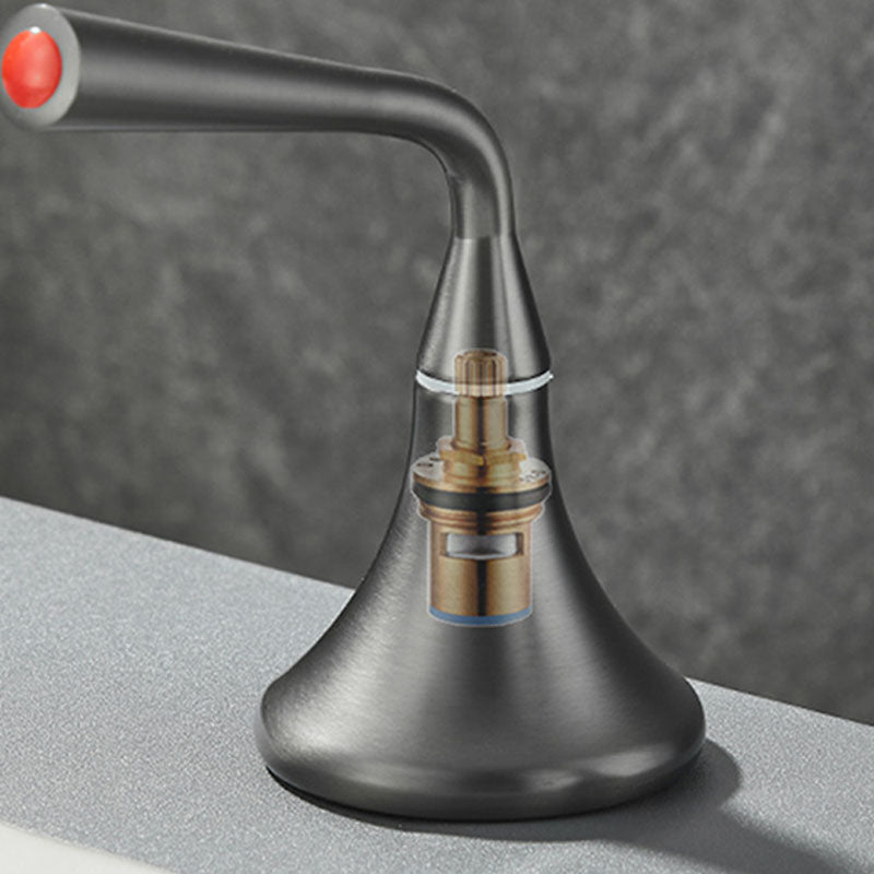 Avtoit | Double Handle Tub Spout Deck Mounted High Arc Brass Modern Roman Tub Spout