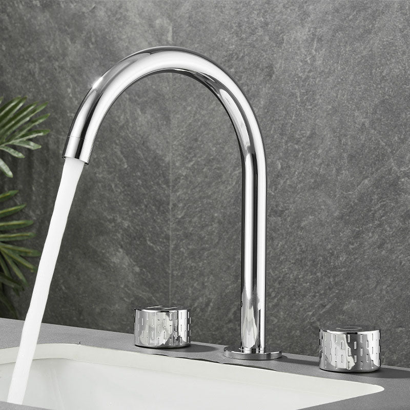 Avtoit | Double Handle Tub Spout Deck Mounted High Arc Brass Modern Roman Tub Spout