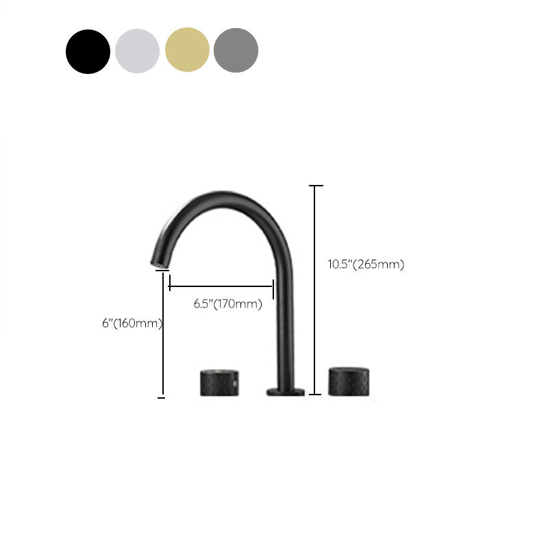 Avtoit | Double Handle Tub Spout Deck Mounted High Arc Brass Modern Roman Tub Spout