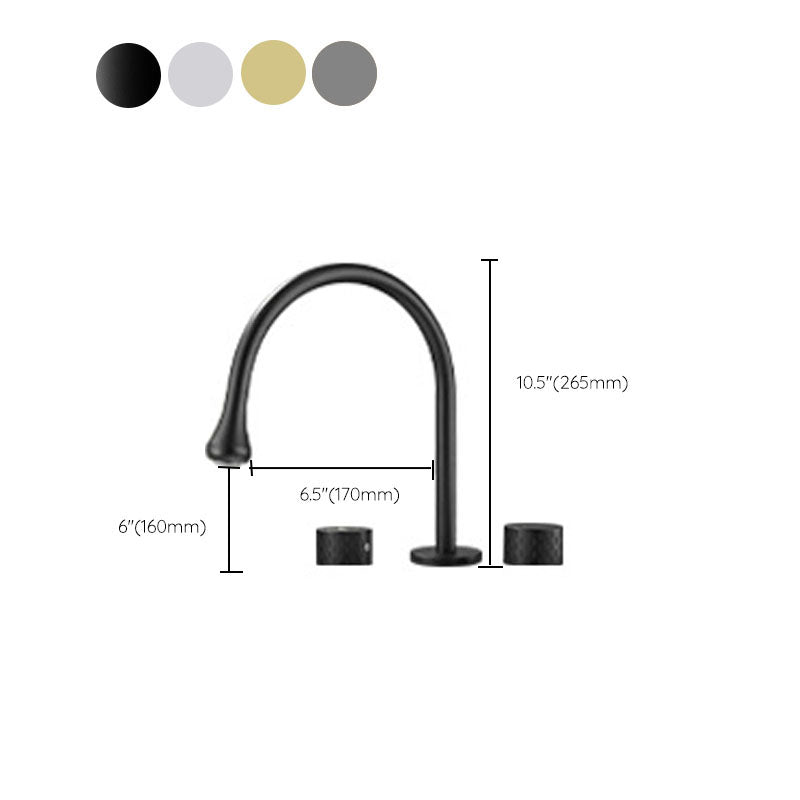 Avtoit | Double Handle Tub Spout Deck Mounted High Arc Brass Modern Roman Tub Spout