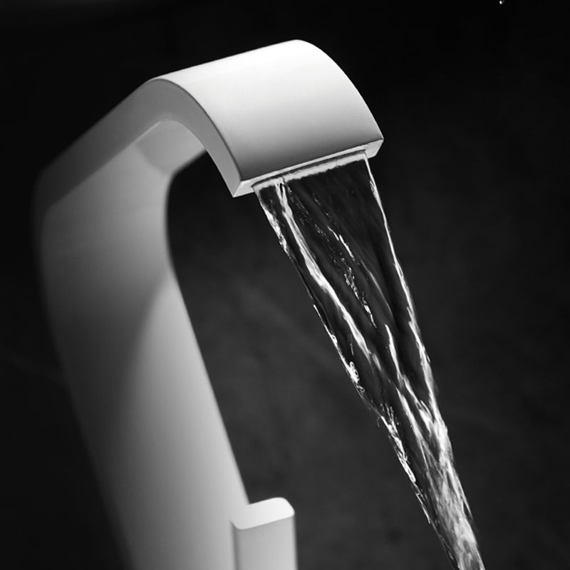 Avtoit | Waterfall Spout Widespread Sink Faucet Modern Metal Widespread Sink Faucet