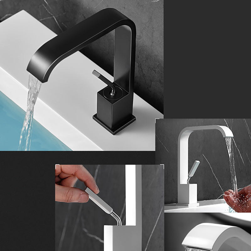 Avtoit | Waterfall Spout Widespread Sink Faucet Modern Metal Widespread Sink Faucet