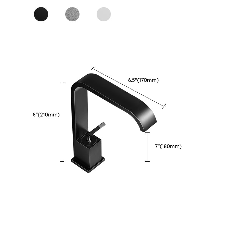 Avtoit | Waterfall Spout Widespread Sink Faucet Modern Metal Widespread Sink Faucet