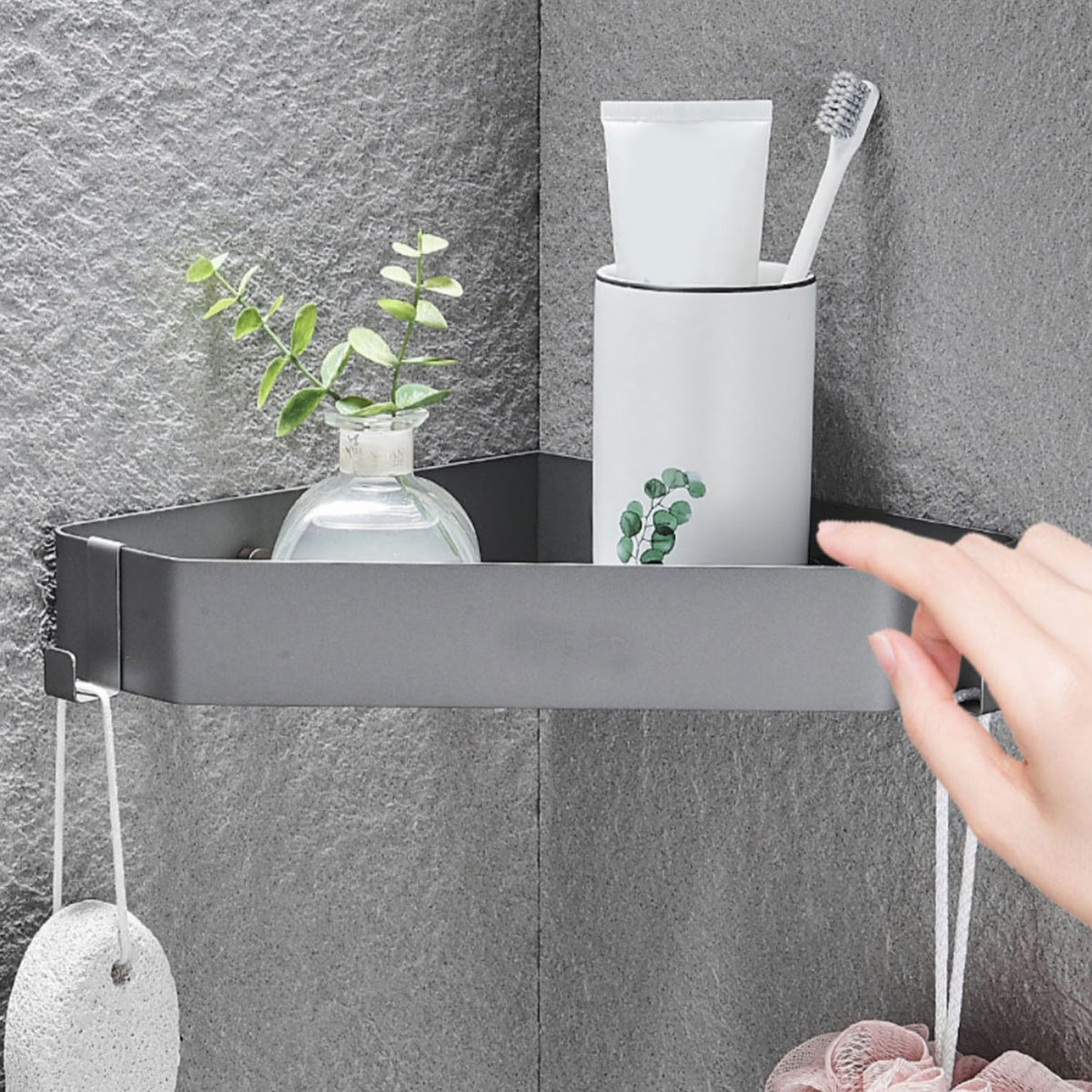 Avtoit | Stainless Steel Bathroom Accessory Set Modern Triangle Basket