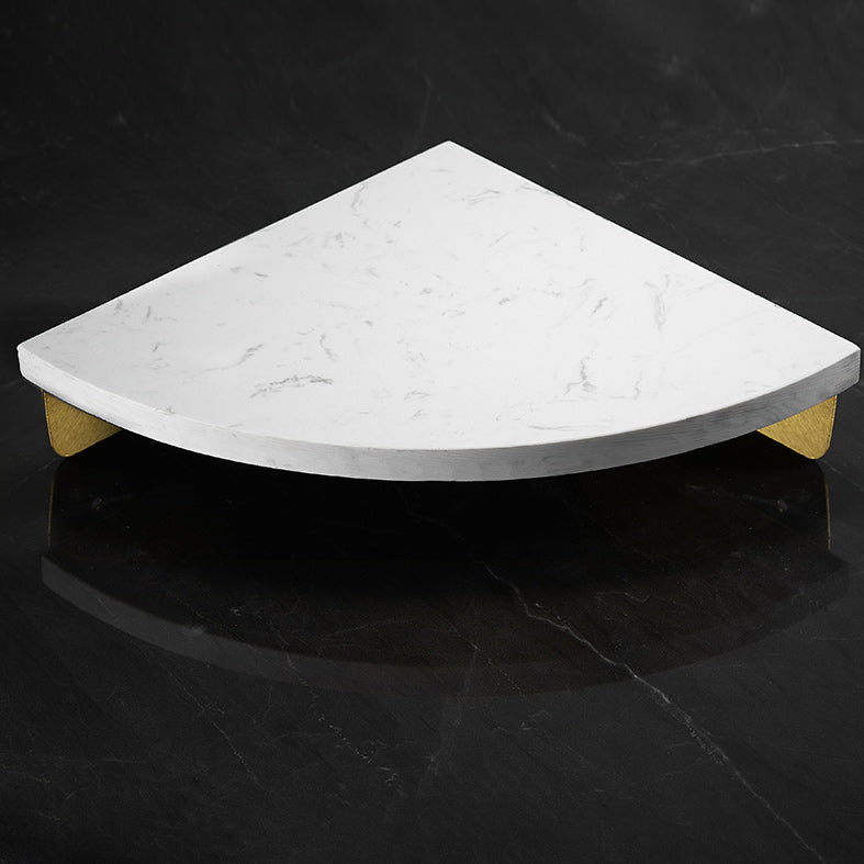 Avtoit | Marble 2-piece Bathroom Accessory Set Brushed Metal Bathroom Shelf