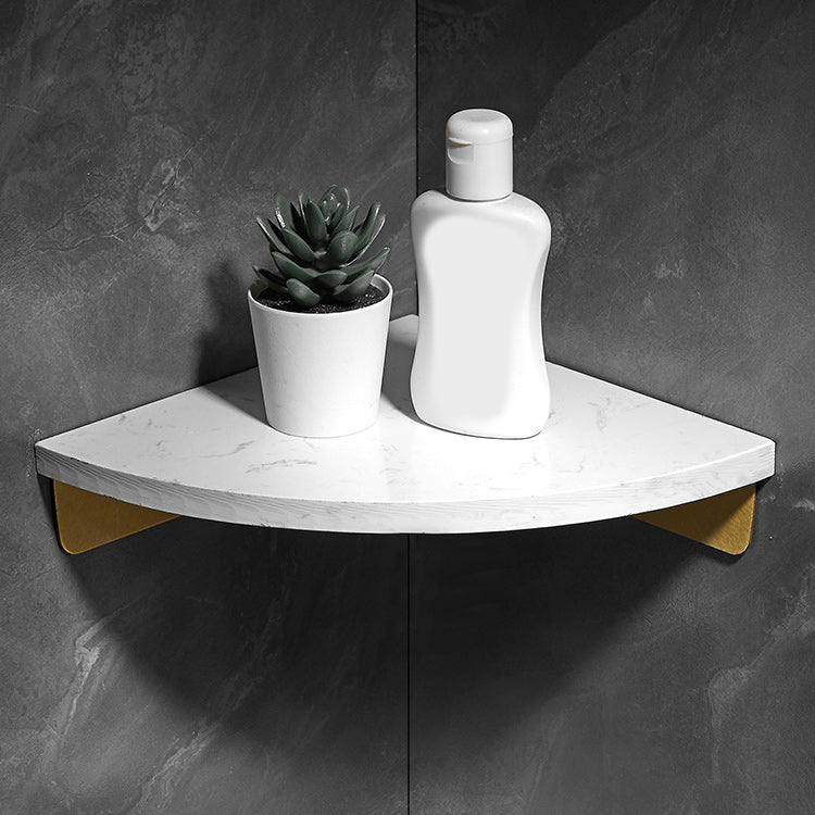 Avtoit | Marble 2-piece Bathroom Accessory Set Brushed Metal Bathroom Shelf