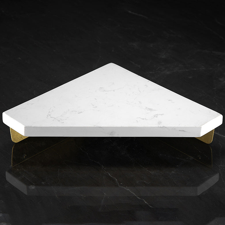 Avtoit | Marble 2-piece Bathroom Accessory Set Brushed Metal Bathroom Shelf