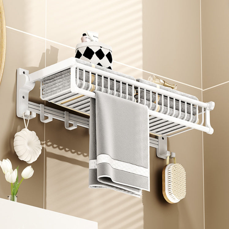 Avtoit | Modern style bathroom accessory set with bathroom shelf/towel rack/toilet brush in white