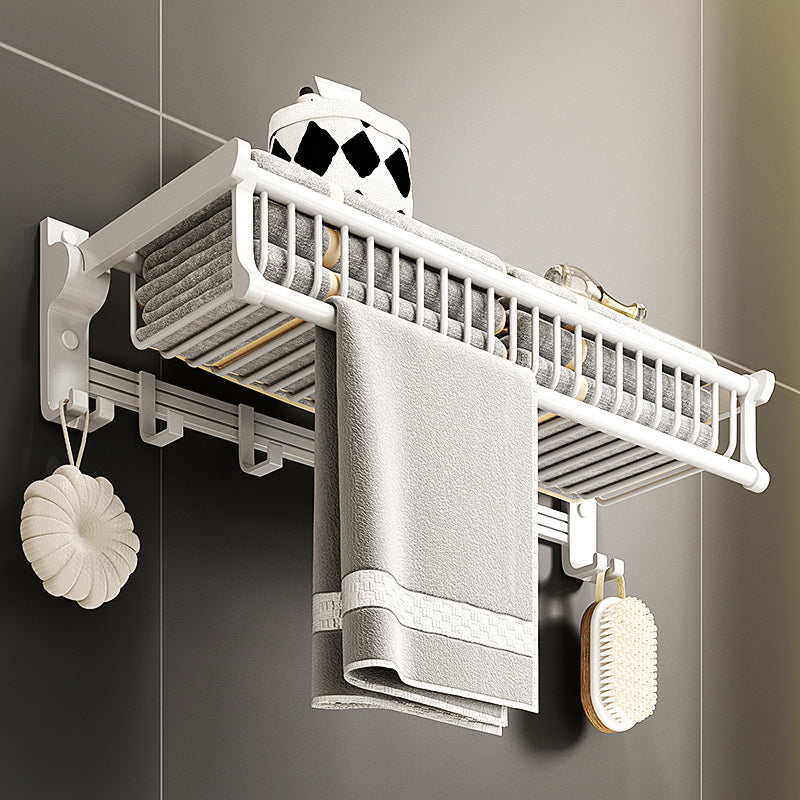 Avtoit | Modern style bathroom accessory set with bathroom shelf/towel rack/toilet brush in white