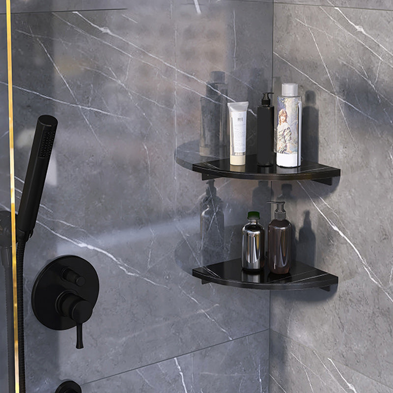 Avtoit | 3-piece modern bathroom accessory set marble and metal bathroom shelf
